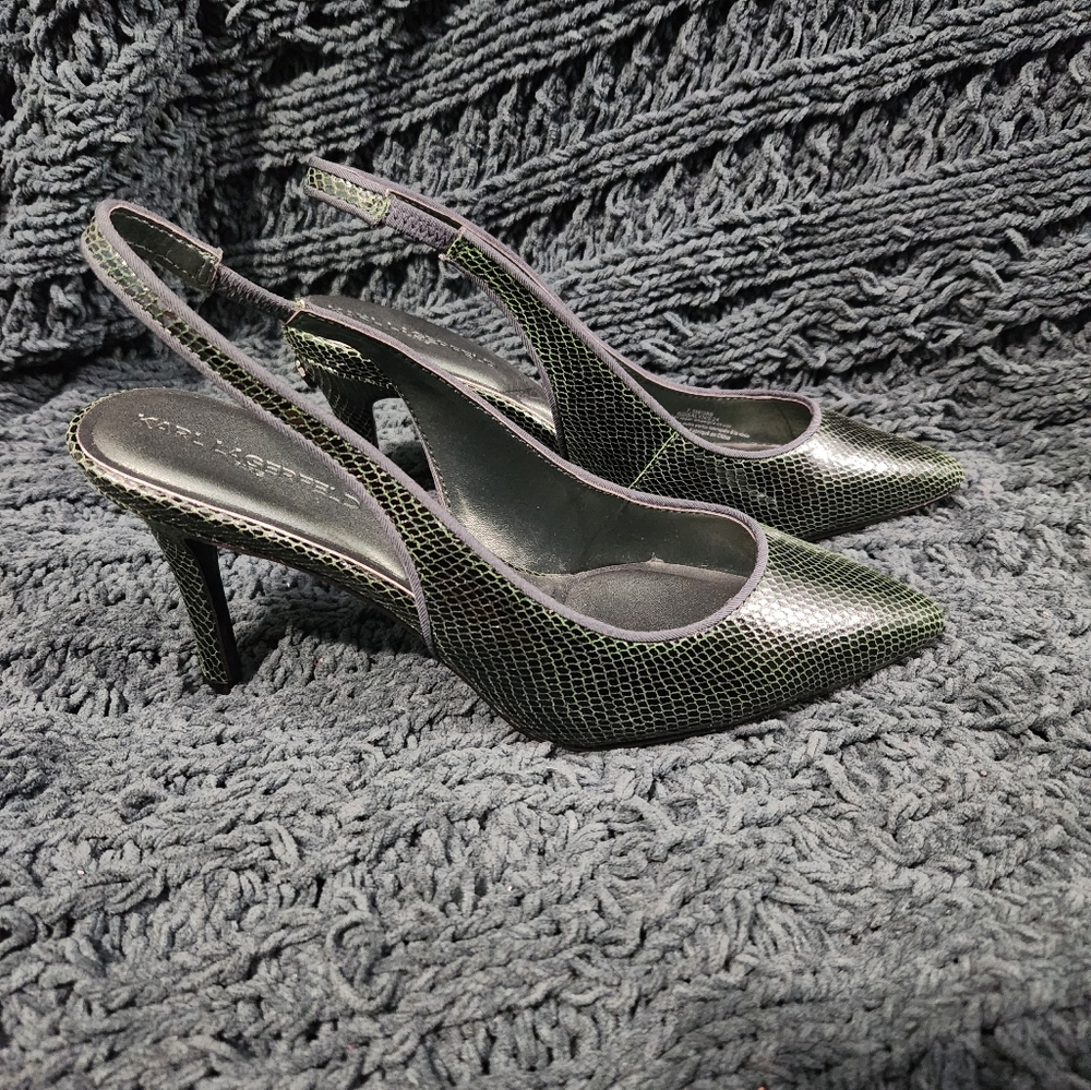 KARL LAGERFELD PARIS Women's Rosalyn Pointed-Toe Slingback Pumps Size 7.5